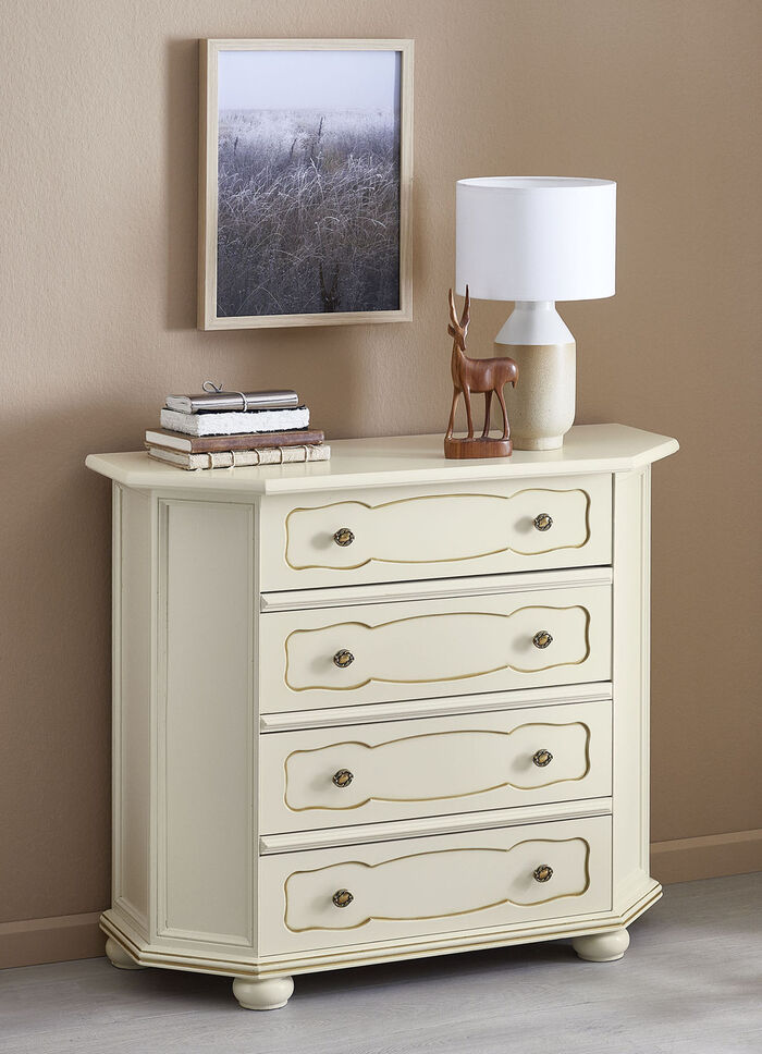 Italienische Kommodenserie mit reichhaltigen Verzierungen CREME