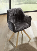 Armlehnenstuhl, 2er-Set, in XXL-Sitzbreite ANTHRAZIT-NATUR