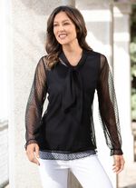 2-teiliges Set bestehend aus Shirt und Trägershirt SCHWARZ