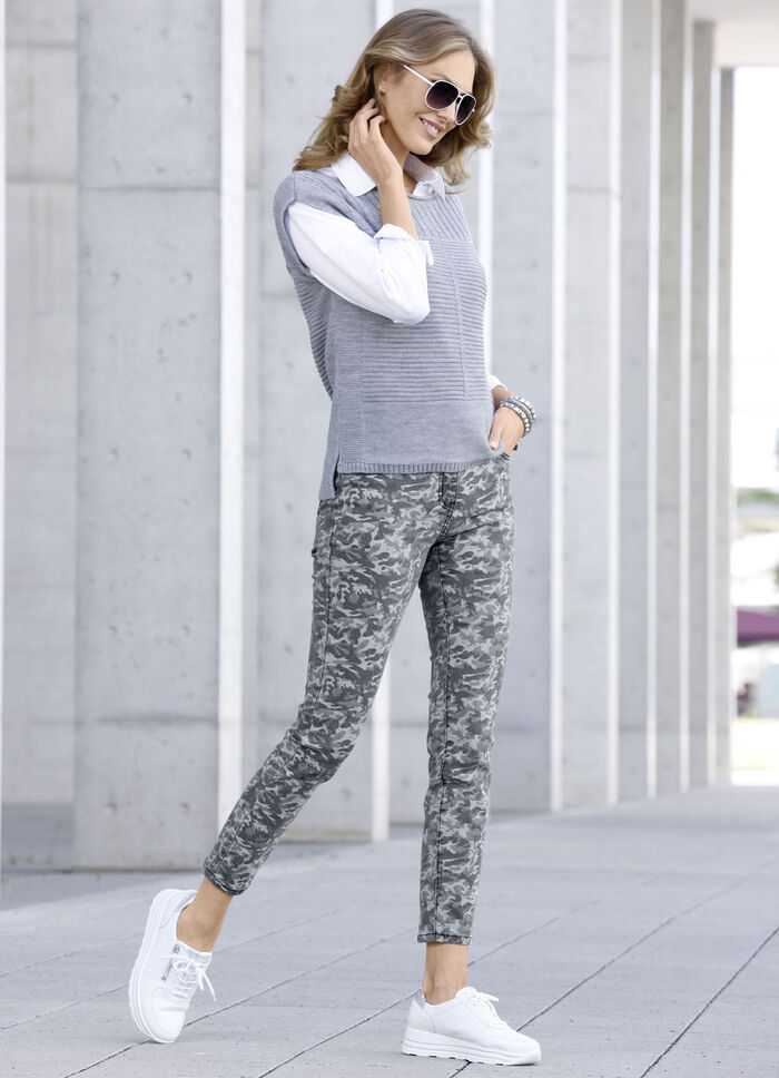 Jeans mit Camouflage-Dessinierung ANTHRAZIT-GRAU