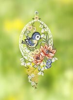 Fensterbild aus echter Plauener Spitze 