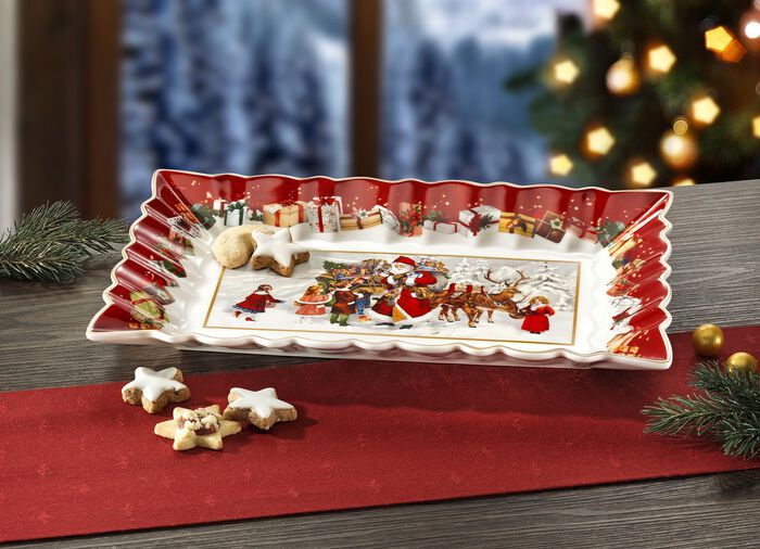Servierplatte mit zauberhaftem Weihnachtsmann-Motiv 