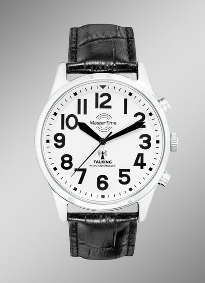 Funk-Herrenuhr mit sprechender Zeitansage 