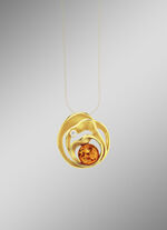 Begeisternder Anhänger mit Bernstein und synth. Zirkonia 