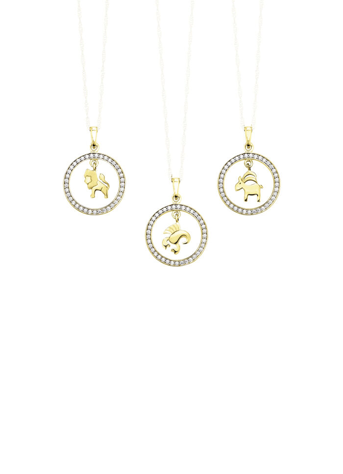 Sternzeichen-Anhänger aus Gold mit Zirkonia 