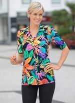 Poloshirt mit durchgehender Zierknopfleiste 