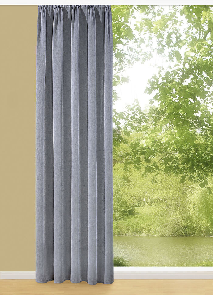 Übergardine in Leinenoptik BLAUGRAU