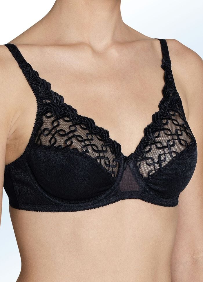 Triumph-Letizia Bügel-BH mit effektvoller Stickereispitze SCHWARZ