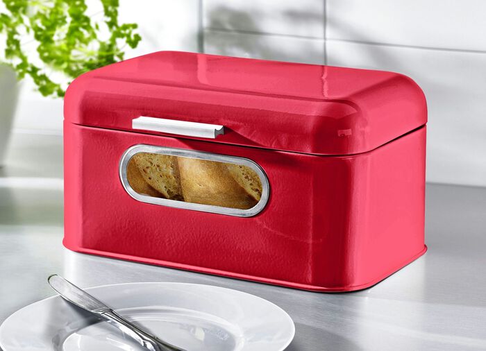 Brotkasten mit Fenster ROT