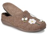 Laurina Filz-Pantoffel mit s&uuml;&szlig;er Applikation und Stickerei NATURBRAUN