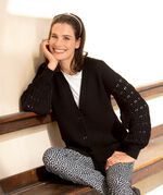 Strickjacke mit Ballon&auml;rmeln 