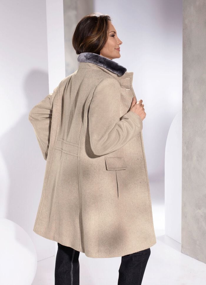 Kurzmantel in 2 Farben SAND-ECRU