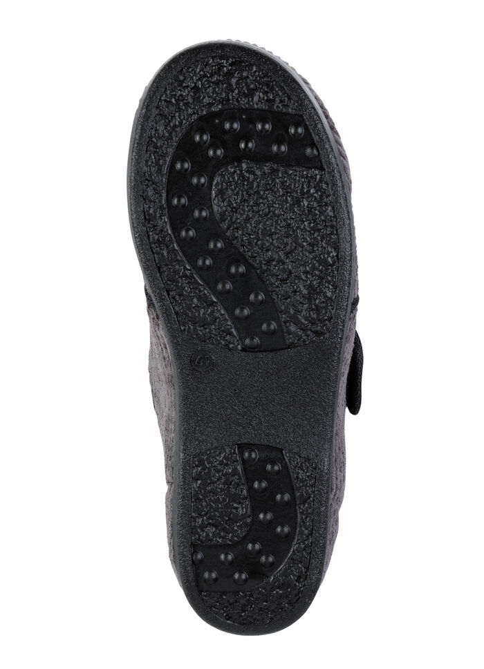 Klassische Herren-Hausschuhe, mit Klettverschluss ANTHRAZIT