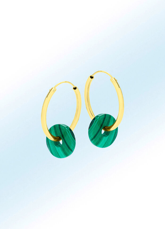 Schicke Creolen mit echt Malachit 