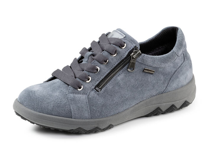 Waldl&auml;ufer Schn&uuml;rschuh aus weichem Veloursleder JEANSBLAU