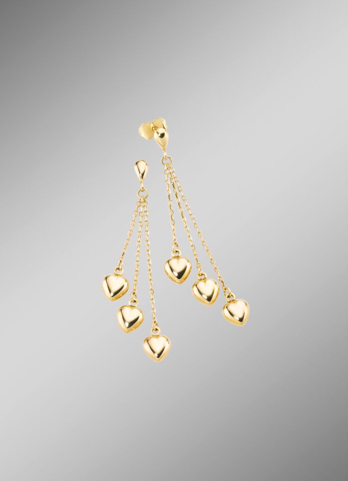 S&uuml;&szlig;e Herz-Ohrstecker aus Gold 