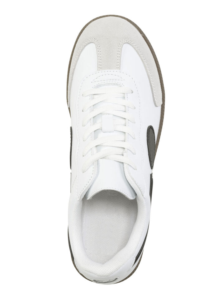 Sneaker aus Synthetik und Veloursleder WEISS-SCHWARZ