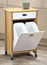 Küchenwagen mit Mülltrennsystem EICHE SONOMA-WEISS