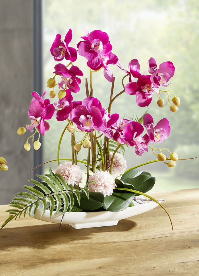 Orchideen-Arrangement in Schale ROSA