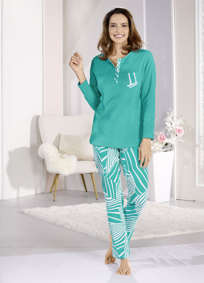Zweierpack Schlafanzüge von Laurina mit Knopfleiste  