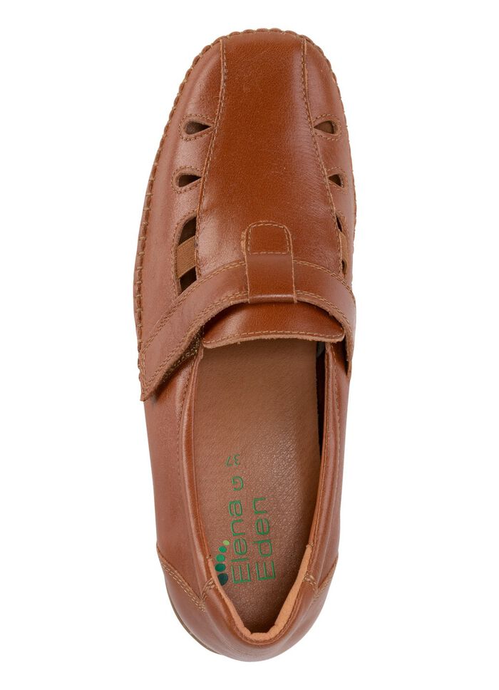 ELENA EDEN Mokassin-Trotteur mit luftigen Durchbr&uuml;chen COGNAC