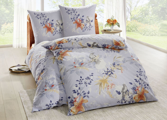 Renforcé-Bettwäsche-Garnitur von Dobnig BLAU