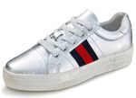 Sneaker aus metallisiertem Nappaleder SILBER