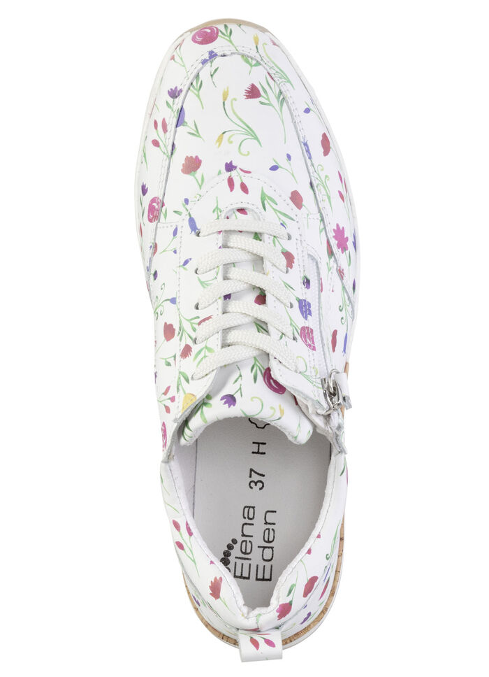 ELENA EDEN, modische Damen-Sneaker, Weite H, mit herausnehmbarem Fußbett WEISS-BUNT