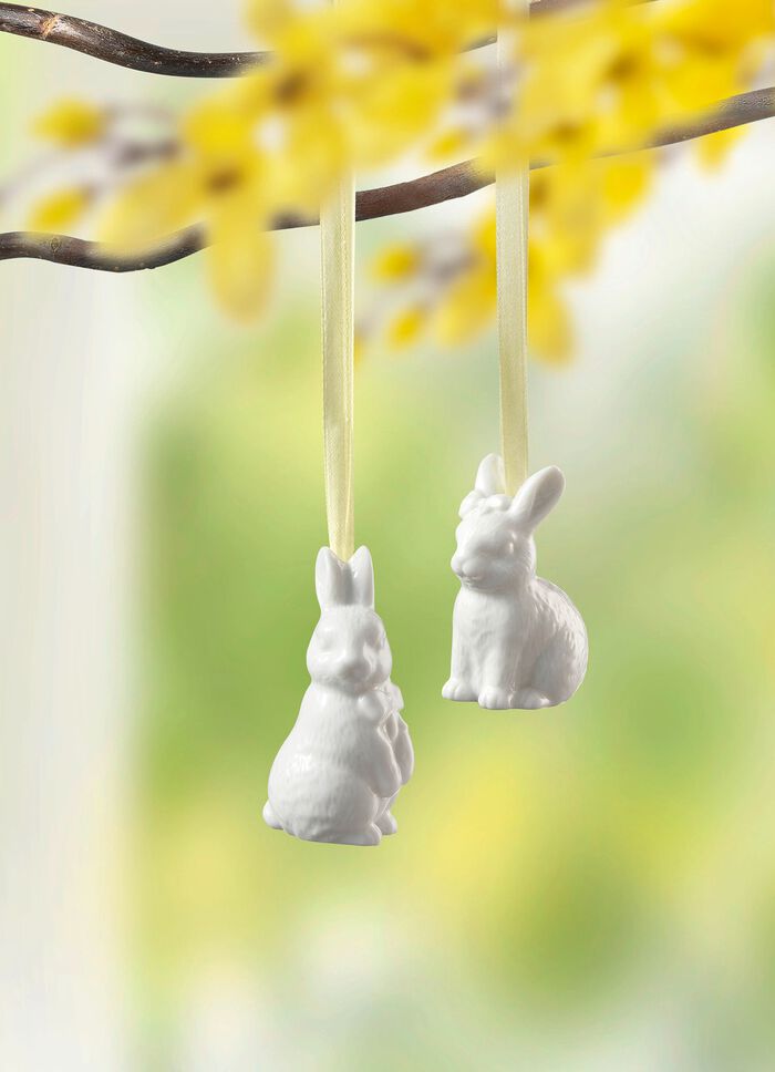 Hasenh&auml;nger aus hochwertigem Porzellan, 2er-Set 
