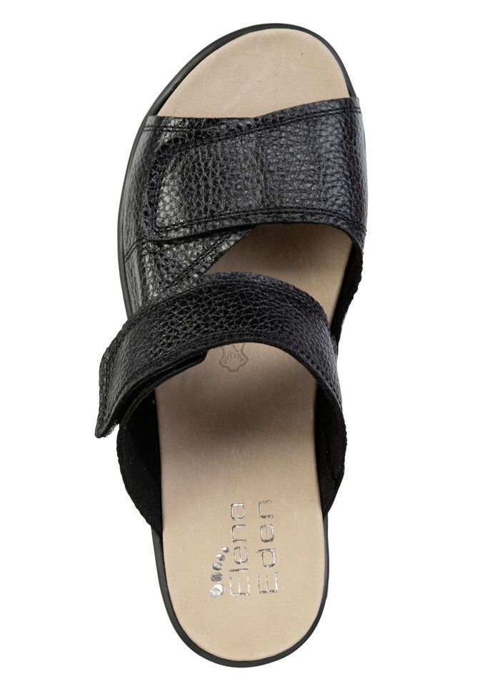 ELENA EDEN, bequeme Damen-Pantoletten, Weite H, mit herausnehmbarem Fußbett SCHWARZ