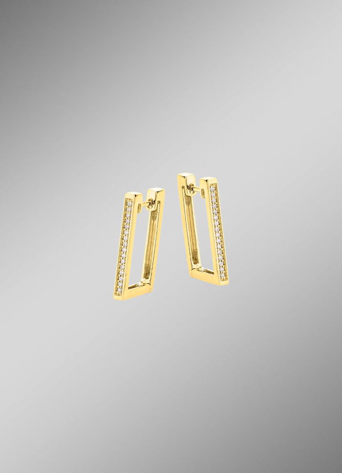 Moderne Creolen mit Brillanten 