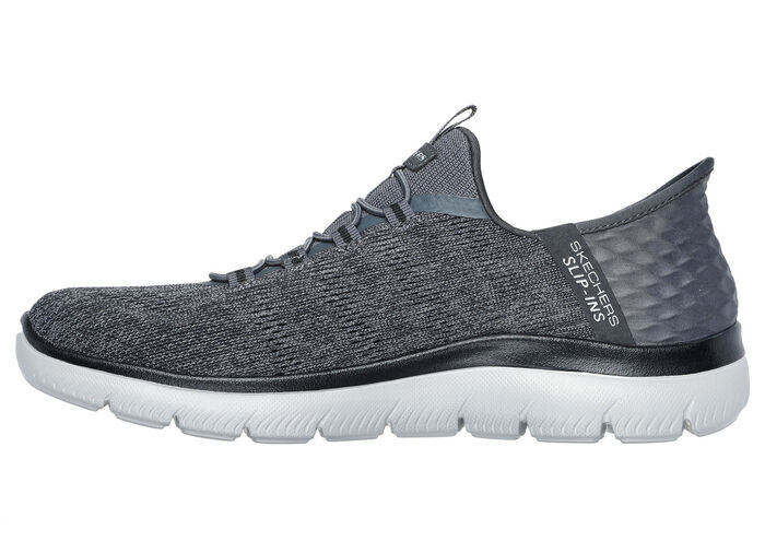 SKECHERS, Herren-Sneaker, mit geformter Slip-Ins Fersenplatte ANTHRAZIT