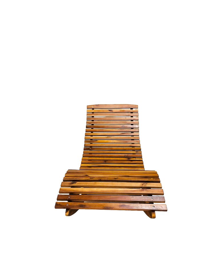 Ergonomisch geformte Schwung-Liege aus Akazienholz 