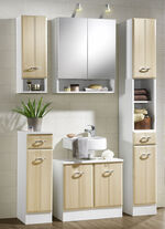 Badmöbel-Programm mit pflegeleichter Oberfläche BUCHE-WEISS