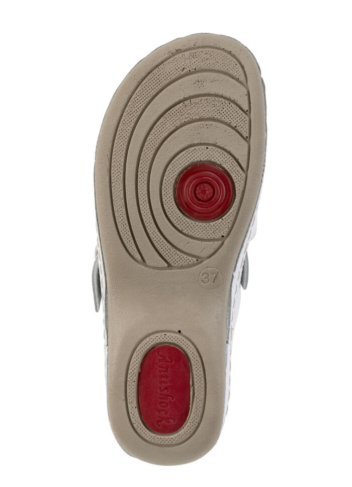 ELENA EDEN, sommerliche Damen-Clogs, Weite G, mit verstellbarer Schließe WEISS