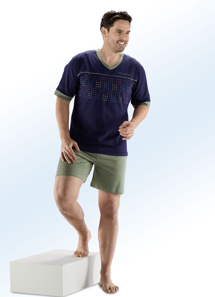 Zweierpack Shortys mit V-Ausschnitt und platziertem Druck 