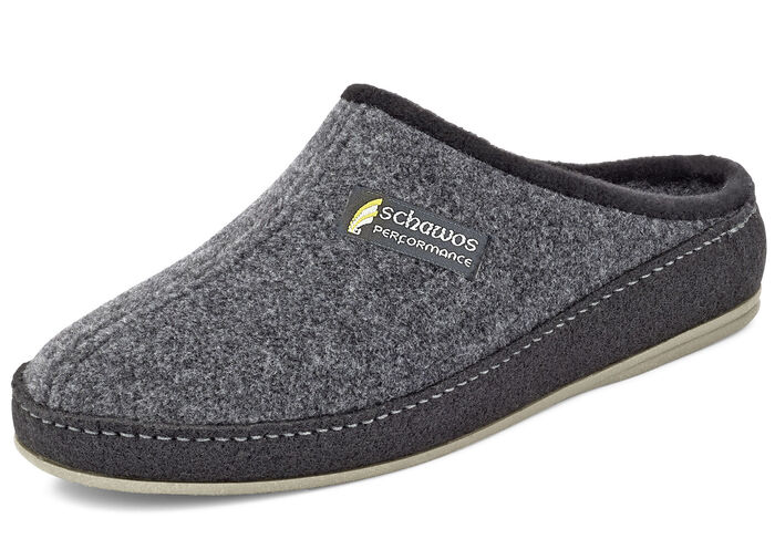Atmungsaktive Herren-Hausschuhe, mit anatomisch geformtem Fußbett ANTHRAZIT-SCHWARZ
