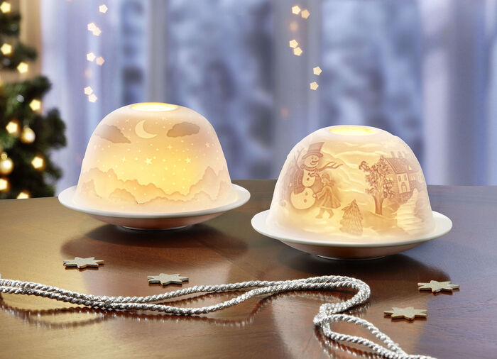 Windlicht aus Porzellan WEISS