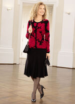 8-Bahnenrock mit Godet-Einsätzen SCHWARZ