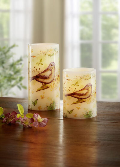 LED-Echtwachskerzen mit Flackereffekt, 2er-Set 