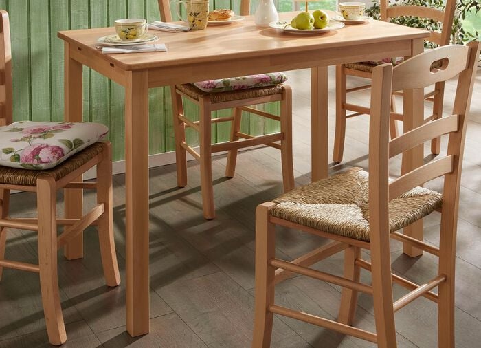 Esstisch aus massiver Buche mit Auszug 