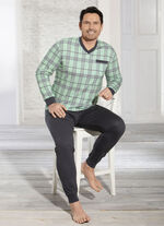 Schlafanzug mit V-Ausschnitt und Brusttasche 