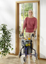 Wohnungs-Rollator mit anatomisch geformten Handgriffen BLAU