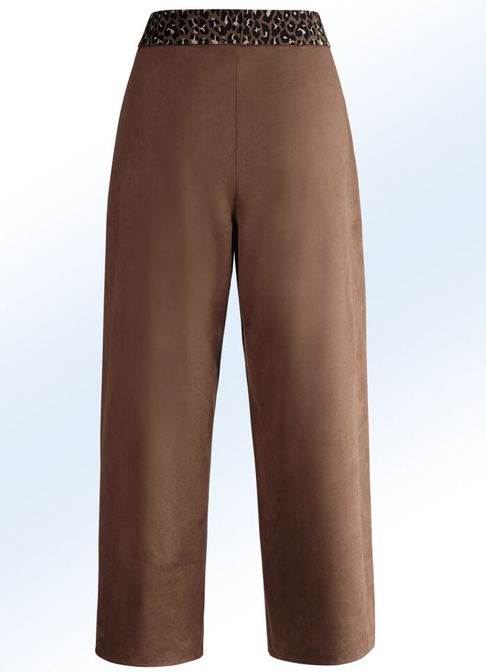Weich flie&szlig;ende Culotte in Wildleder-Optik COGNAC