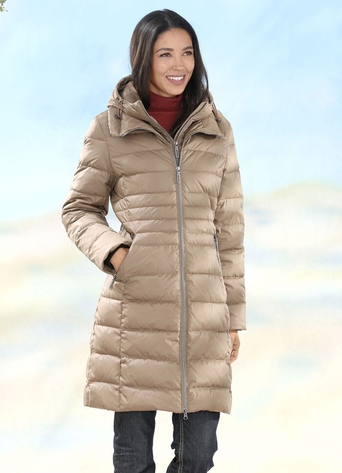 Daunen-Kurzmantel mit Rei&szlig;verschlussleiste 