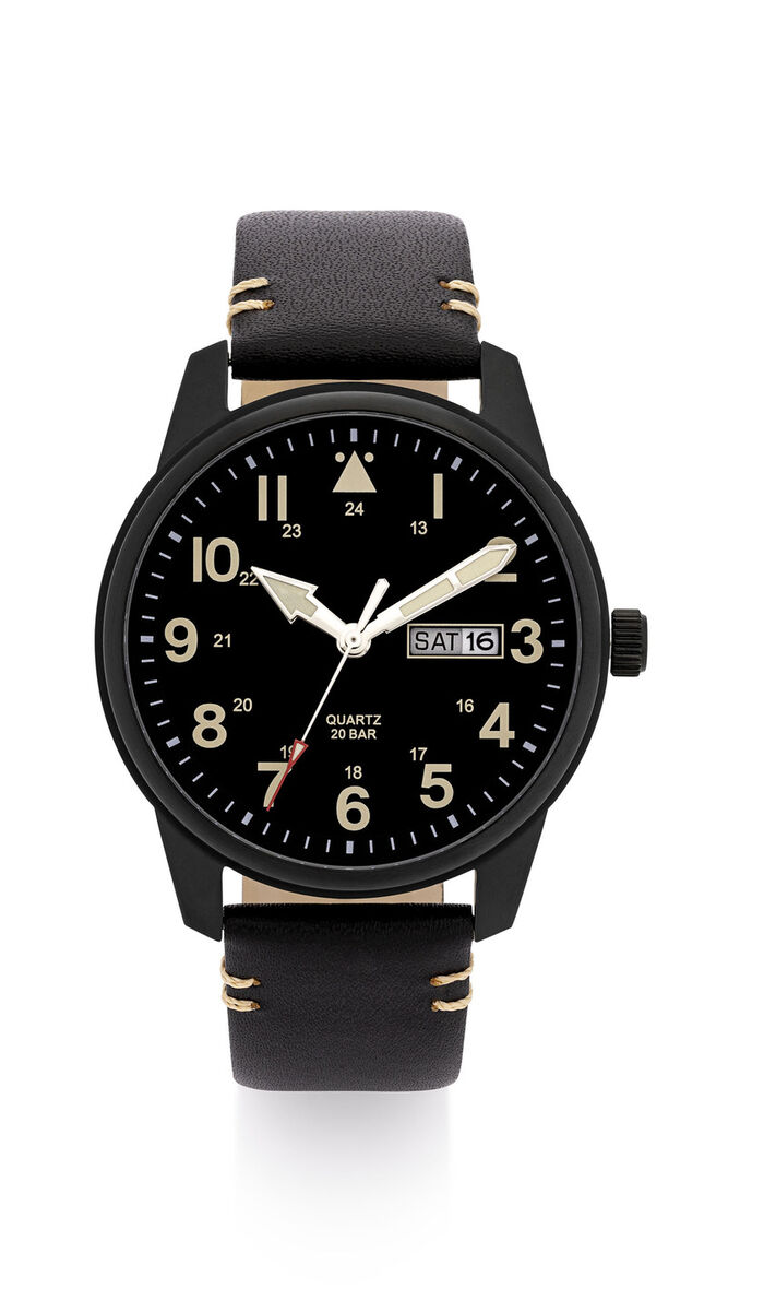 Para Quartz-Herrenuhr in Flieger-Optik 