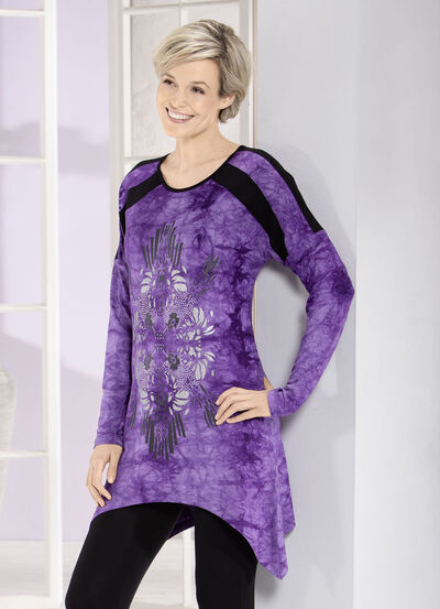 Longshirt in aktueller Batik-Optik in 2 Farben 