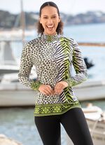 Shirt mit farbbrillantem Allover-Dessin in 2 Farben 