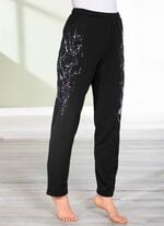 Hose mit tollem Floral Dessin SCHWARZ