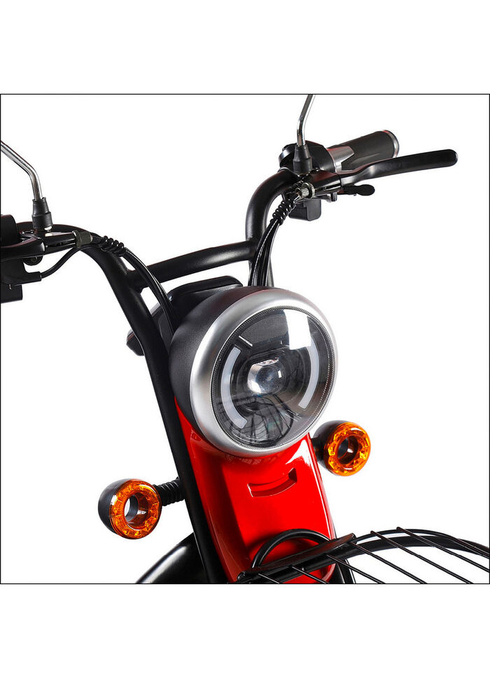 3-Rad Elektromobil im Stil eines Kompaktrollers ROT